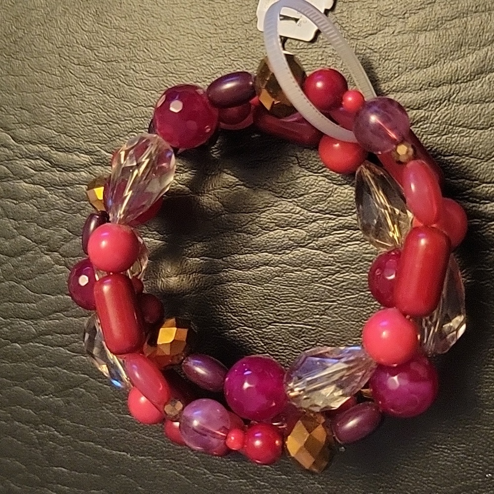 Red memory wire bracelet